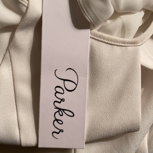 NWT Parker Ivory Cream Crosby Keyhole Cutout Ruffle Shift Tunic Mini Dress - M - Picture 11 of 15